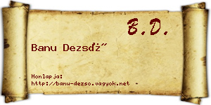 Banu Dezső névjegykártya
